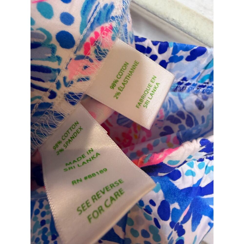 Lilly Pulitzer XL Shorts Stretchy Waist Coral Underwater Print Preppy Vibrant - Picture 4 of 6